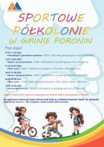 Ogłoszenie o SPORTOWYCH PÓŁKOLONIACH W GMINIE PORONIN